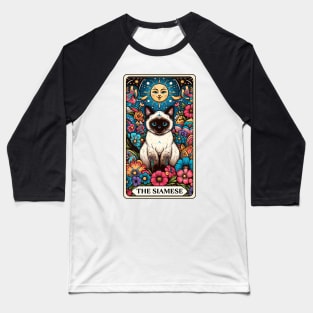 Siamese Cat Tarot Card Baseball T-Shirt